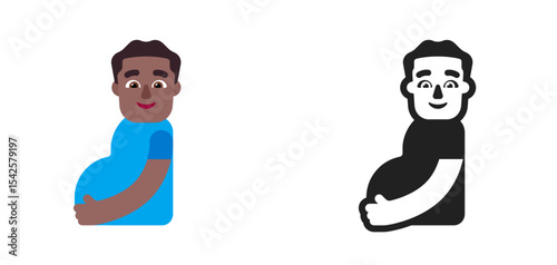 Pregnant Man Blue Brown