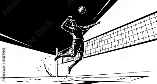 Beach Volleyball Silhouette
