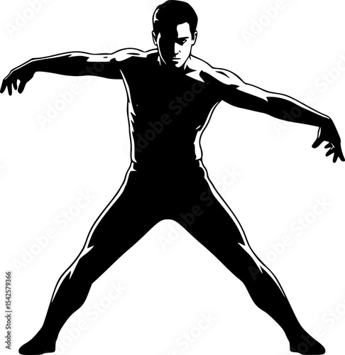 black silhouette of an Actor in a dramatic pose
