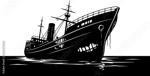 Silhouette of a Shipwreck
