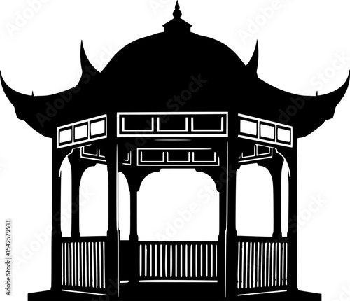Elegant Gazebo Silhouette
