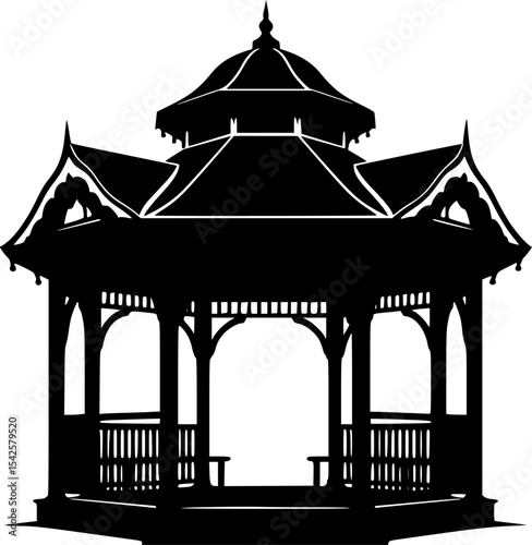 Elegant Gazebo Silhouette
