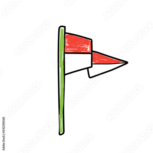 hand drawn red and white flag
