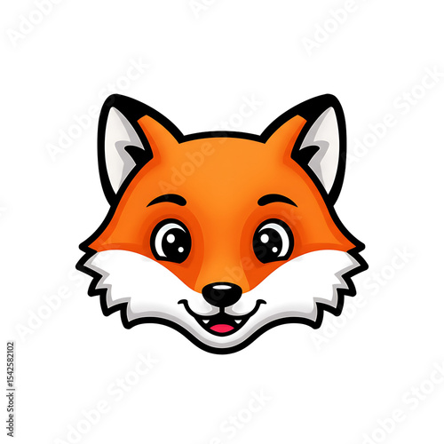 Isolated cartoon image of fox head