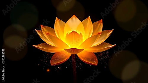 A beautiful luminate yellow lotus, showcasing nature's aquatic flora