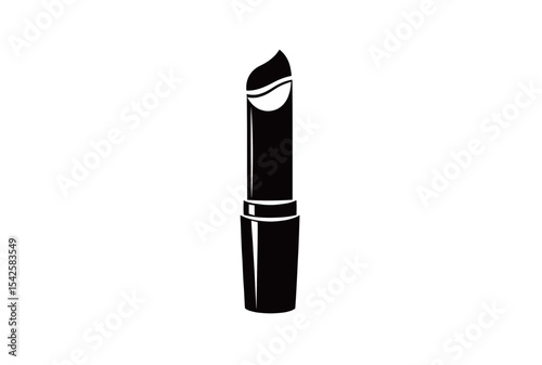 Elegantly designed black lipstick tube isolated on a light background.