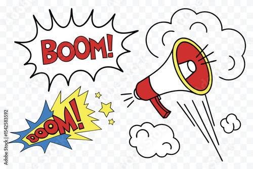 Comic Sound Effect Bursts & Expression Bubbles – Pop Art Style Vector Collection