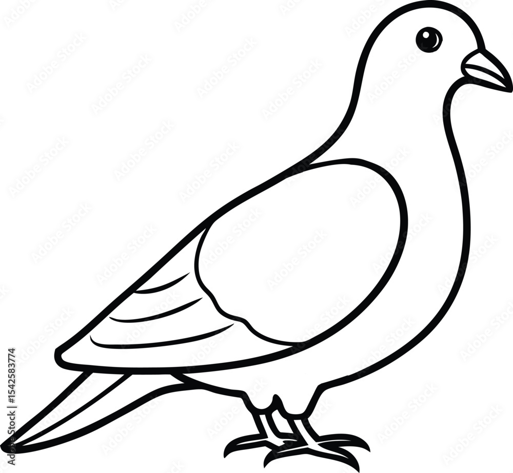 Obraz premium hand drawn dove outline illustration