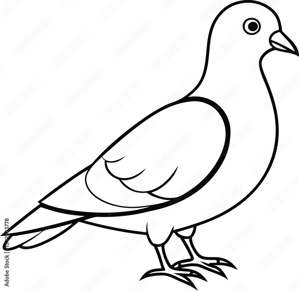 Obraz premium hand drawn dove outline illustration