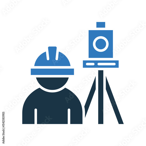 Land Survey mixed color icon
