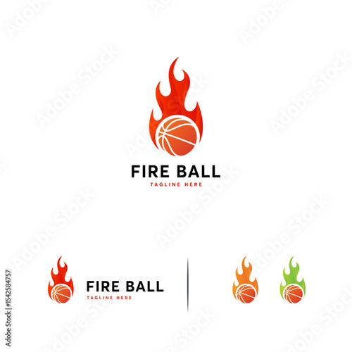 Fiery basketball  design.