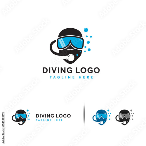 Underwater diving  design.