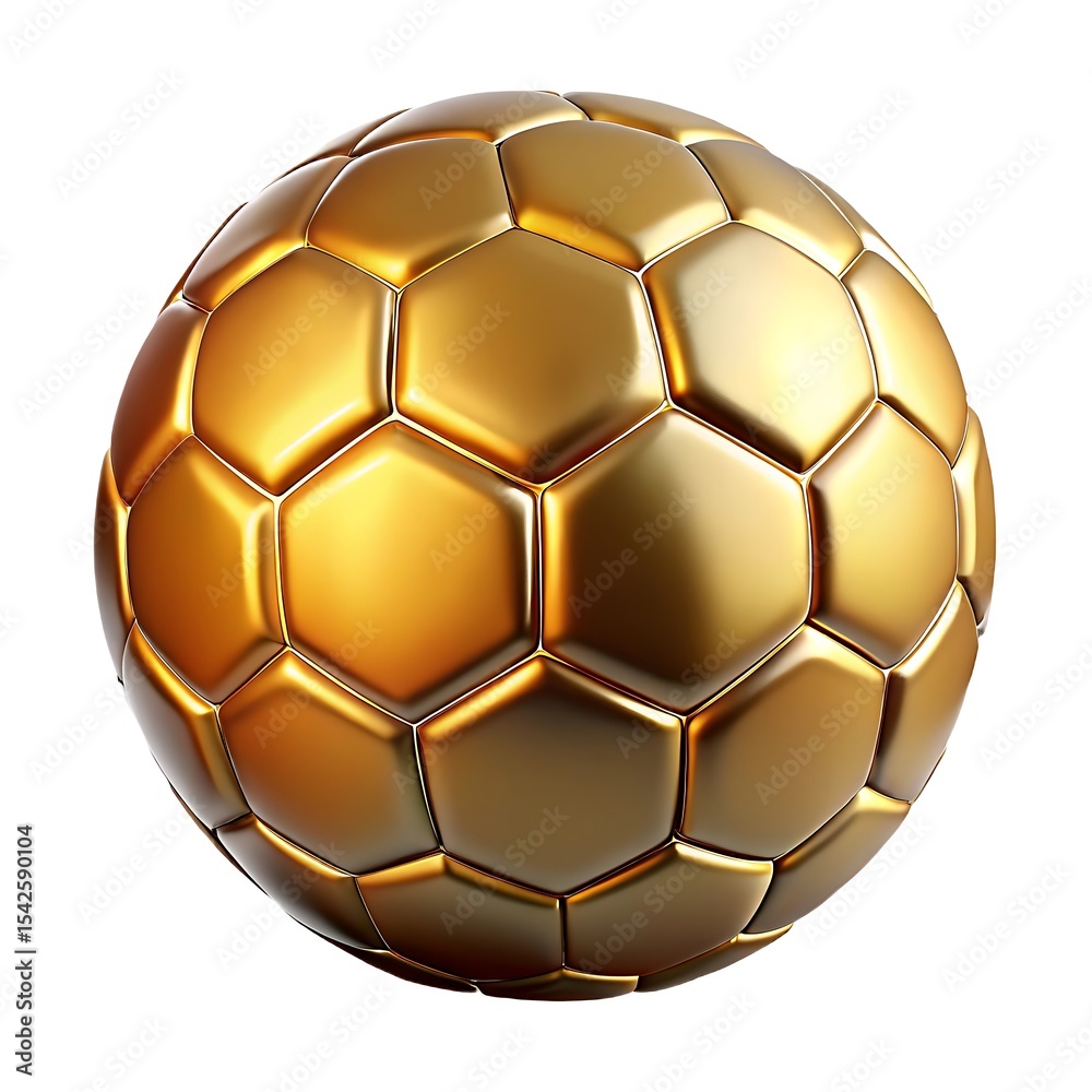 Fototapeta premium Golden soccer ball isolated