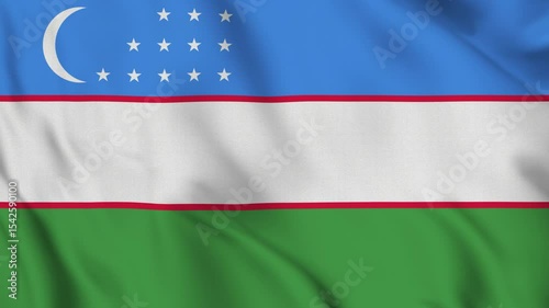 Flag of Uzbekistan – 4K Seamless Loop of the Central Asian Republic Banner