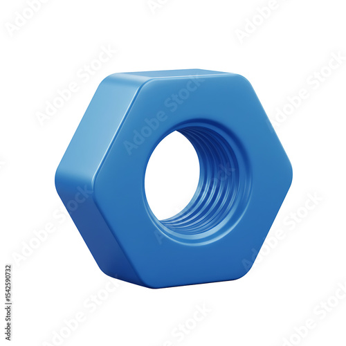 3D blue nut icon
