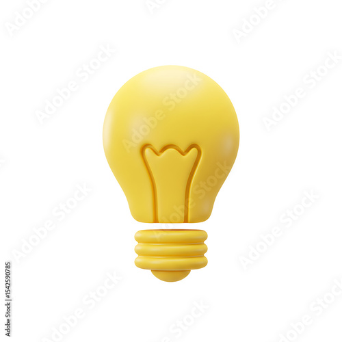 3d yellow bulb icon