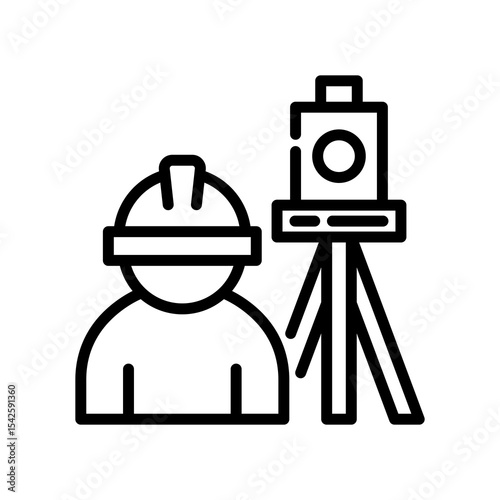 Land Survey line icon