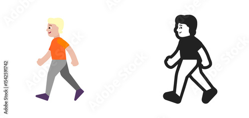 Walking Person Light Orange