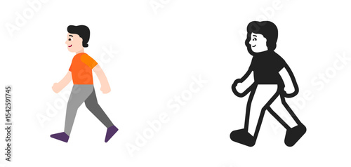 Walking Person Pale Orange