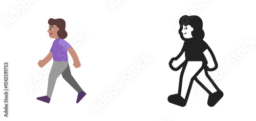 Walking Person Medium Purple