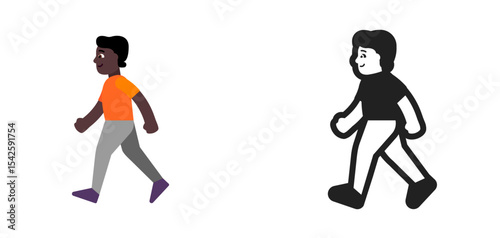 Walking Person Dark Orange