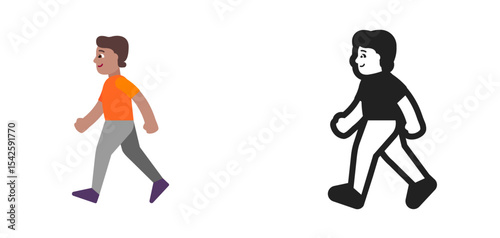 Walking Person Medium Orange