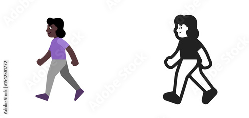 Walking Person Dark Purple