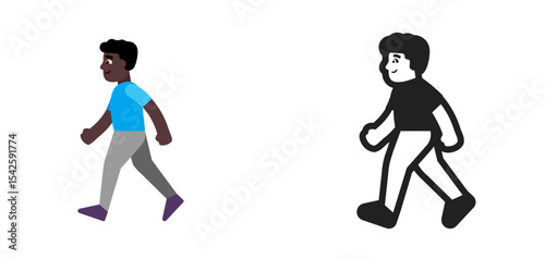 Walking Person Dark Blue
