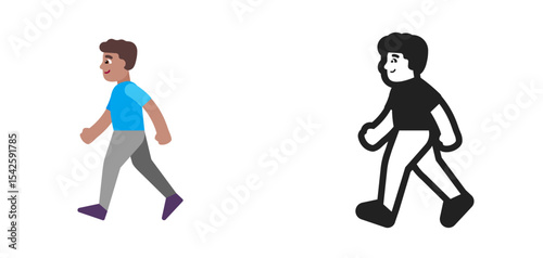 Walking Person Medium Blue
