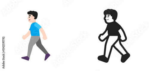 Walking Person Pale Blue