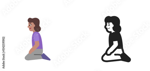 Kneeling Person Medium Purple
