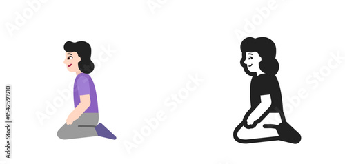 Kneeling Person Pale Purple