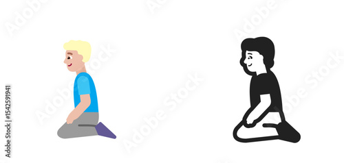 Kneeling Person Light Blue