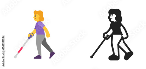 Person with Cane Purple