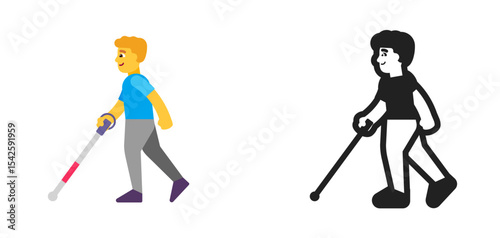 Person with Cane Blue