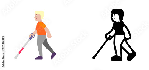 Person with Cane Light Orange