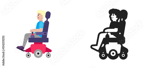 Person in Manual Wheelchair Light Blue