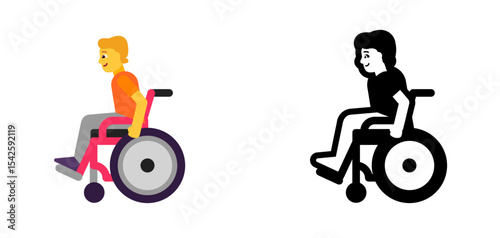 Person in Motorized Wheelchair Orange