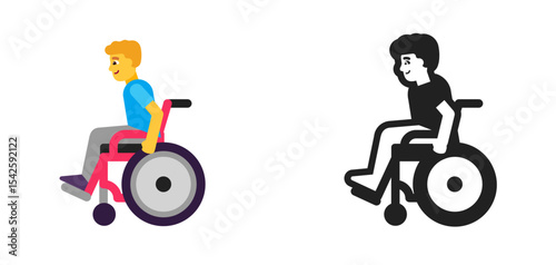Person in Motorized Wheelchair Blue