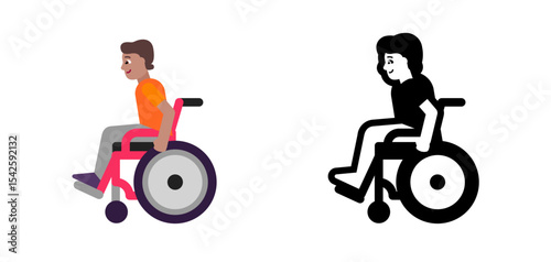 Person in Motorized Wheelchair Medium Orange