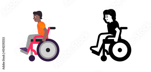 Person in Motorized Wheelchair Brown Orange