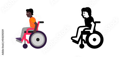 Person in Motorized Wheelchair Dark Orange