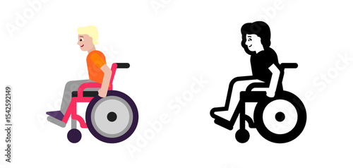 Person in Motorized Wheelchair Light Orange