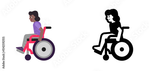 Person in Motorized Wheelchair Brown Purple