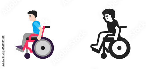 Person in Motorized Wheelchair Pale Blue