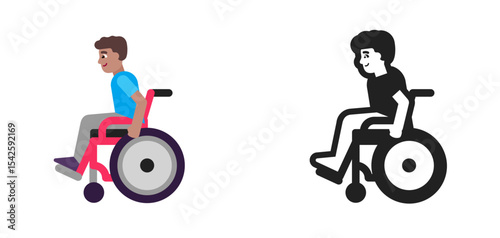 Person in Motorized Wheelchair Medium Blue