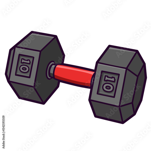 gym dumbbell cartoon sticker illustration