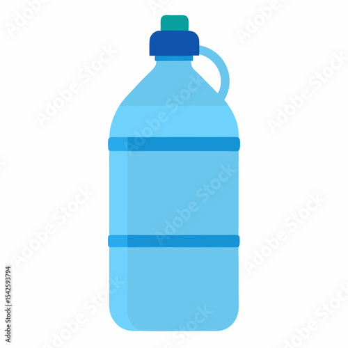 One small half liter plastic water bottle with water vector on white background.