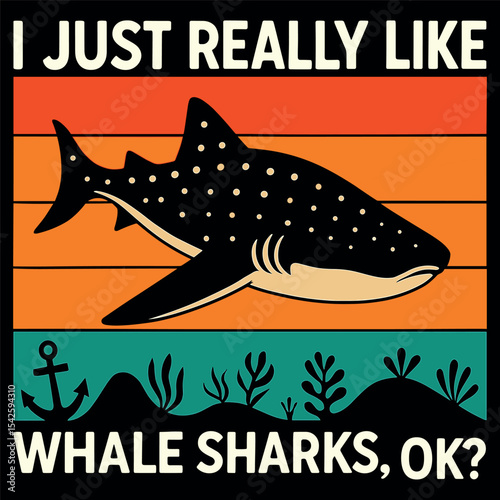 I Just Really Like Sharks Sea Lover Animal Cute Whale Shark 