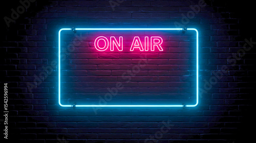 A glowing neon sign displaying 